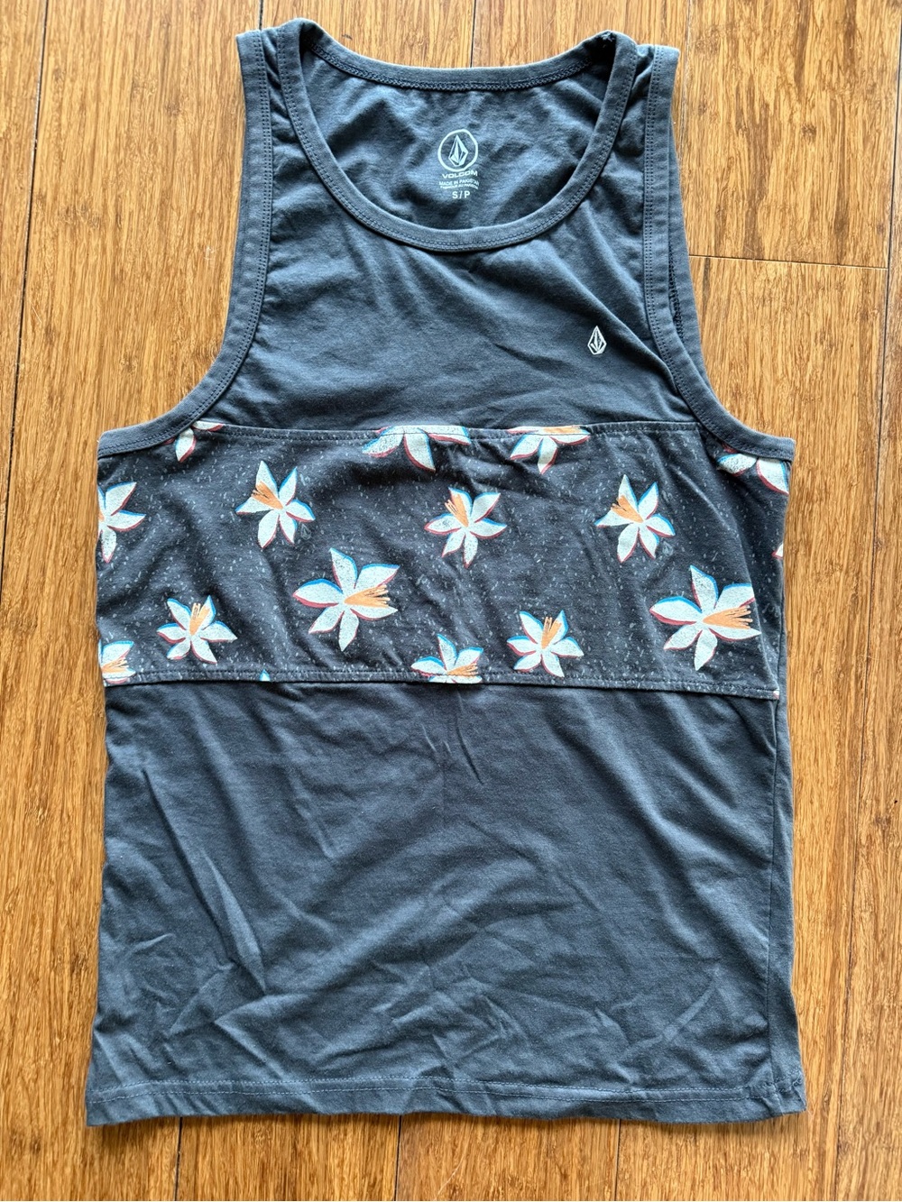 Volcom Men's "Summerside" Tank Top Grey Floral Small